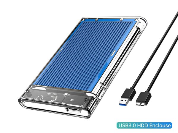 ORICO Aluminum USB3.0 to SATA III 2.5" External Hard Drive Enclosure 5Gbps High-Speed for 7mm and 9.5mm 2.5 Inch SATA HDD/SSD Tool Free [UASP and 4TB Max Supported](2179U3) - Blue