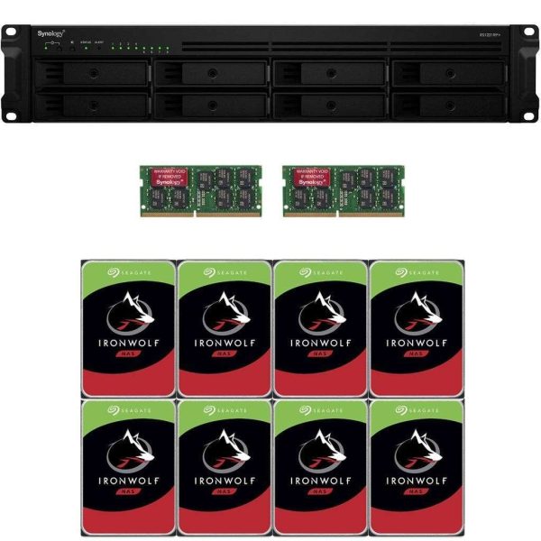 Synology RS1221RP+ RackStation with 4GB RAM and 32TB (8 x 4TB) of Seagate Ironwolf NAS Drives Fully Assembled and Tested By CustomTechSales - 8GB DDR4