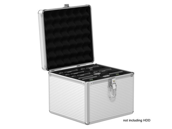 ORICO Aluminum Hand-held Multi-protection 5 Bay 3.5 inch HDD Protective Storage Carrying Box with Security Lock - Silver (BSC35-05) - ToughArmor 16 Bay