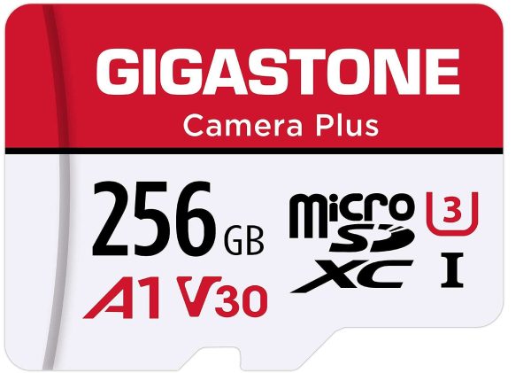 [Gigastone] Micro SD Card 32GB 5-Pack, Camera Plus, MicroSDHC Memory Card for Video Camera, Wyze Cam, Security Camera, Roku, Full HD Video Recording, UHS-I U1 A1 Class 10, up to 90MB/s, with Adapter - 256GB,Camera Plus,1-Pack