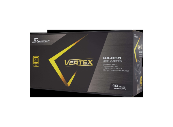 Seasonic VERTEX GX-1000, 1000W 80+ Gold,  ATX 3.0 / PCIe 5.0 Compliant, Full Modular, Fan Control in Fanless, Silent, and Cooling Mode, 12 Years Warranty - ATX 3.0 Gold (850W)