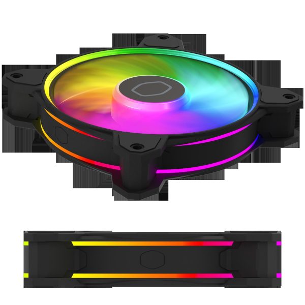 Cooler Master MasterFan MF140 Halo² PC Case|Liquid Cooler|Air Cooler Fan, Dual Loop ARGB Gen 2 LEDs Rings, Dynamic PWM 140mm 1,600 RPM, Air Balance Blades, Hybrid Frame (MFL-B4DN-16NP2-R2)