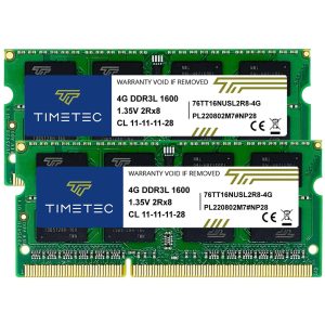 Timetec Hynix IC 16GB Kit(2x8GB) DDR3L 1600MHz PC3L-12800 Non ECC Unbuffered 1.35V CL11 2Rx8 Dual Rank SODIMM Laptop Memory Ram (16GB Kit(2x8GB)) - 8GB (2 x 4GB)