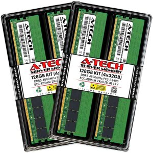 128GB (4x32GB) RAM for Dell PowerEdge T560, R660, R660xs, R6615, R6625, R760, R760xa, R760xd2, R760xs, R7615, R7625, R860, R960 | DDR5 4800MHz EC8 RDIMM PC5-38400 2Rx8 ECC Registered Server Memory Kit