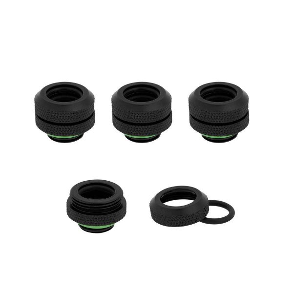 Corsair Hydro X Series XF Compression 10/13mm (3/8" / 1/2") ID/OD Fittings, Black, 4-pack - Hardline Fitting,12mm