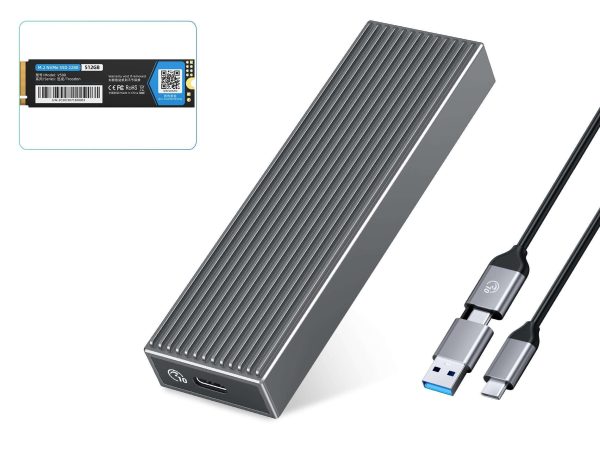 ORICO M.2 NVMe SSD 512GB PCIe Gen3. X4, NVMe 1.3 64L 3D NAND QLC Internal Solid State Drive 2280 with M.2 NVMe SSD Enclosure