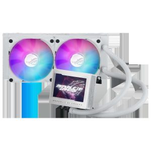 ASUS ROG Ryujin III 360 ARGB all-in-one liquid CPU cooler with 360mm radiator. Asetek 8th gen pump, 3x magnetic 120mm ARGB fans (Daisy Chain design), 3.5” LCD display - 2 Fan Slots (120 mm),White,ROG RYUJIN III 240 ARGB