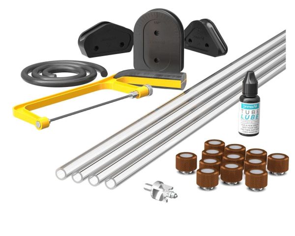 PrimoChill (Complete Kit) 4x 14mm Acrylic/PMMA Tubes, 12x Metrix SX Fitting, Bending Jig/Kit, Cutter and Finishing Bit - Copper