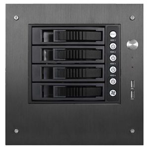 Compact Stylish 5 x 3.5" Hotswap mini-ITX Tower - Black HDD Handle - S-35-B4BK