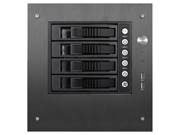 Compact Stylish 5 x 3.5" Hotswap mini-ITX Tower - Black HDD Handle - S-35-B4BK