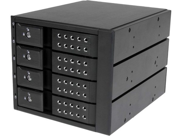 4 Bay Aluminum Trayless Hot Swap Mobile Rack Backplane for 3.5in SAS II/SATA III - 6 Gbps HDD