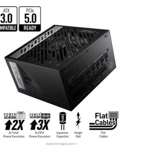MSI - MPG A1000G PCIE 5.0, 80 GOLD Full Modular Gaming PSU, 12VHPWR Cable, 4080 4090 ATX 3.0 Compatible, 1000W Power Supply - MPG A850G PCIE 5