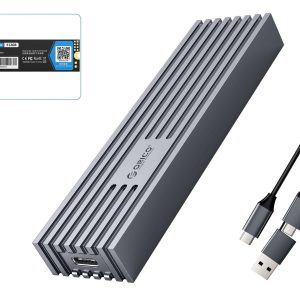 ORICO M.2 NVMe SSD 512GB PCIe Gen3. X4, NVMe 1.3 64L 3D NAND QLC Internal Solid State Drive 2280 with M.2 NVMe SSD Enclosure 512GB Gray