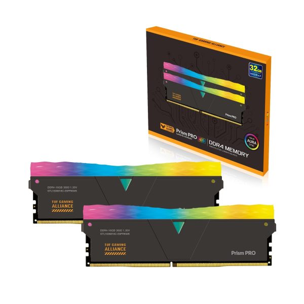 V-COLOR DDR4 (TUF Gaming Alliance) Prism PRO RGB 32GB(16GBx2) 3600MHz CL18 U-DIMM 1.35V SK Hynix IC Gaming Desktop Upgrade RAM Memory Module - Black (GTL1636818C-E6PRKWK)