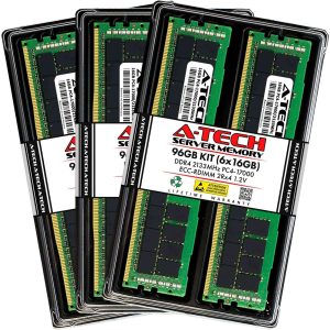8GB RAM for Dell PowerEdge R430, R530, R630, R630 XL, R730, R730 XL, R730xd, R730xd XL, R830, R930 | 13th Gen. Rack Servers | DDR4 2400MHz ECC RDIMM PC4-19200 1Rx4 Registered Server Memory Module - 96GB (6 x 16GB),DDR4 2133 (PC4 17000)