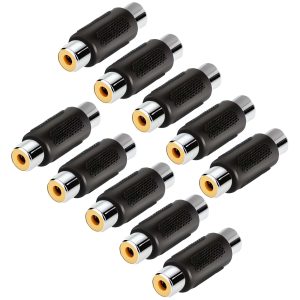 RCA Coupler AV Audio Video Female to Female Jack Adapter Connector 10 Pack