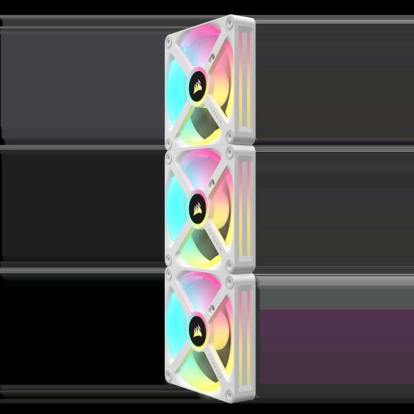 CORSAIR QX RGB Series, iCUE LINK QX120 RGB WHITE, 120mm Magnetic Dome RGB Fan, Starter  Kit