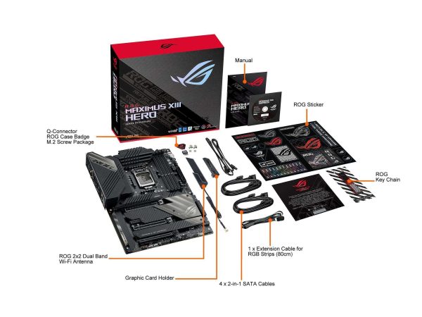 ASUS ROG Maximus XIII Hero (WiFi 6E) Z590 LGA 1200 (Intel 11th/10th Gen) ATX Gaming Motherboard (PCIe 4.0, 14+2 Power Stages, DDR4 5333+, Dual 2.5Gb LAN, Thunderbolt 4 Onboard, Bluetooth v5.2.