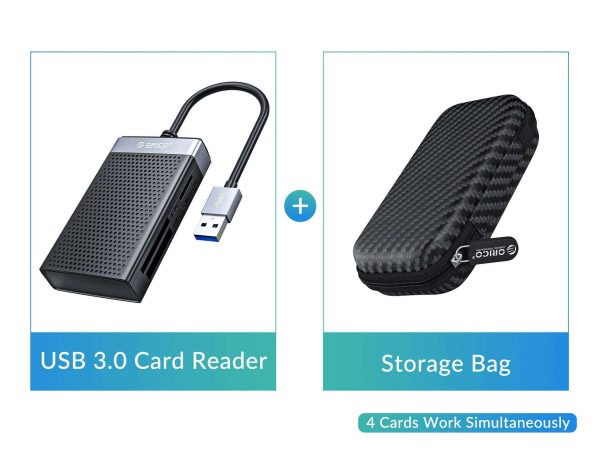 ORICO USB C Card Reader 4 in 1  SD TF CF MS Memory Smart Card Reader Compact Flash Card Adapter 15cm Cable for Laptop, Phone 4-in-1 4 in 1, USB C to TF/SD/CF/CM All Read - USB 3.0,All Read,USB 3.0 Card Reader & Case