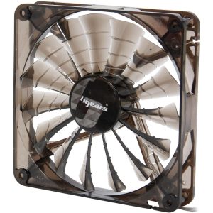 Bgears b-PWM 140 Translucent Red with Red LEDs, 15 Blades 2 Ball Bearing PWM fan with 500 to 1800 RPM, 110 CFM, 35.8dBA - Black,No