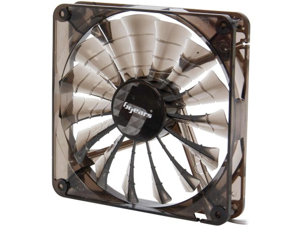 Bgears b-PWM 140 Translucent Red with Red LEDs, 15 Blades 2 Ball Bearing PWM fan with 500 to 1800 RPM, 110 CFM, 35.8dBA - Black,No