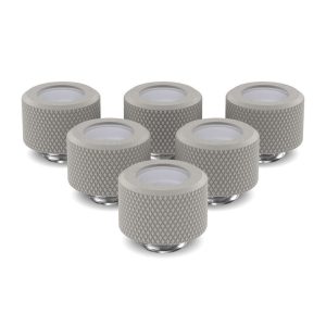 PrimoChill 14mm OD Rigid SX Fitting - 6 Pack - TX Matte Silver