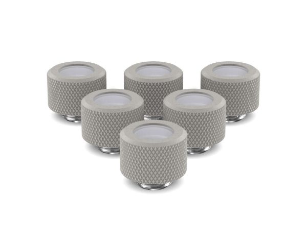 PrimoChill 14mm OD Rigid SX Fitting - 6 Pack - TX Matte Silver