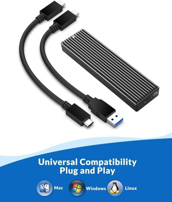 ORICO M.2 NVMe SSD Enclosure, USB 3.1 Gen 2 (10 Gbps) to NVMe PCI-E M.2 SSD Case Support UASP for NVMe SSD Size 2230/2242/2260/2280(up to 4TB)