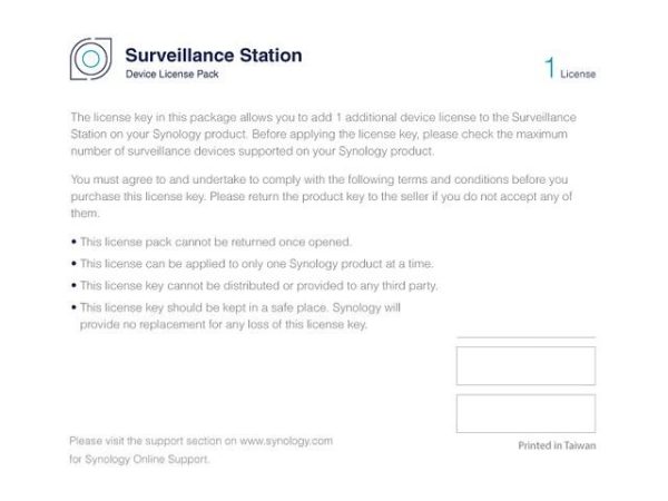 Synology CLP1 IP Camera License Pack for 1 User