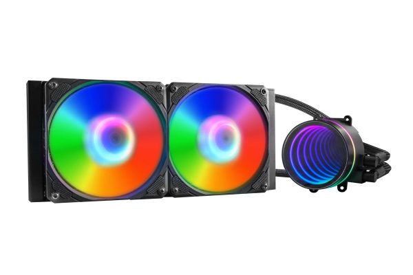 PANO-MOUNTS 120mm AIO CPU Liquid Cooler Water Cooling ARGB PWM Sync Infinite Mirror Pump Easy Installation High Compatibility Water Cooler PC Solution Compatible with LGA1700/1200/115X AM5/AM4 - Basic - 240mm,2 Fan Slots (120 mm),240mm,240mm