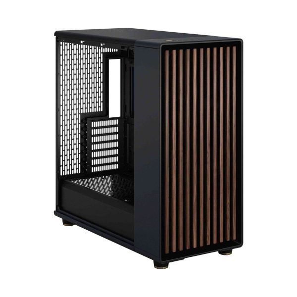 Fractal Design North XL ATX mATX Mid Tower PC Case - Charcoal Black Chassis with Walnut Front and Mesh Side Panel - FD-C-NOR1X-01