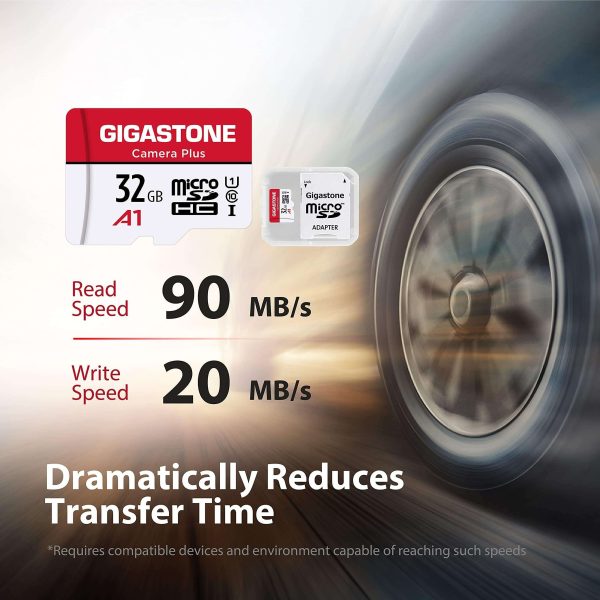 [Gigastone] Micro SD Card 32GB 5-Pack, Camera Plus, MicroSDHC Memory Card for Video Camera, Wyze Cam, Security Camera, Roku, Full HD Video Recording, UHS-I U1 A1 Class 10, up to 90MB/s, with Adapter